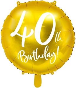 Balon foliowy 40th Birthday 45cm złoty