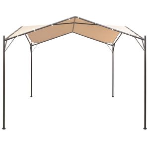 vidaXL Pavillon Partyzelt Überdachung 4x4 m Stahl Beige