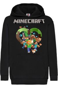 Sandbox Love Bluza dziecięca Sweatshirt Minecraft Sandbox Building Blocks Game, 7-8 lata - 128 / Czarny