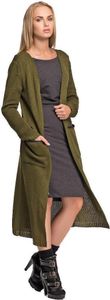 Damen Strickjacke Jacke Lang; Khaki/S/M/L