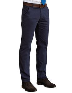 Brook Taverner Herren Chinohose Business Casual Denver Classic Fit Chino 8806 Blau Navy 38R(54)/32