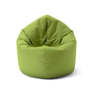 Lumaland "Interior Line" Indoor/Outdoor-Sitzsack, Runder 2-in-1-Sitzsack für draußen und drinnen, 300l Füllung, 120 x 80 x 75 cm, wasserabweisend und robust, Grün