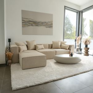 Modulares Sofa VERONA - Variantenauswahl, Farbe:beige, Größe:L