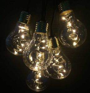 FHS LED Lichterkette für Außen 10 "Glühbirnen" 50 LEDs warmweiß 2,7m