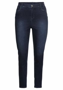 sheego Damen Große Größen Jeans mit Push-up-Effekt und Teilgummibund Jeansjeggings Freizeitmode sportlich - unifarben