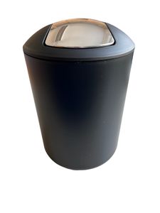 Kosmetikeimer 5 Liter, Kunststoff schwarz, Mülleimer mit Schwingdeckel Bad, Ø 19,5x30,5cm