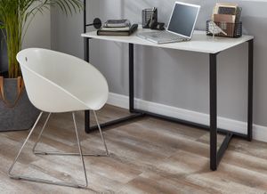 Inter-Furn klappbarer Schreibtisch Herold Esche Weiß Melamin/Metall Schwarz  110 x 75 x 60 cm