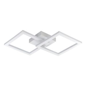 EGLO LED Deckenleuchte Huerta, Deckenlampe, Deckenbeleuchtung aus Metall und Kunststoff in Weiß, Aufbauleuchte für Büro und Küche, warmweiß, L 52,5 cm