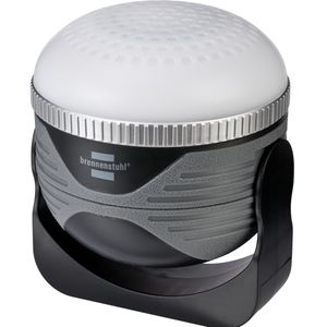 Brennenstuhl Akku LED Outdoor Leuchte OLI 310 AB  mit Bluetooth®  Lautsprecher (Campingleuchte mit Magnet und Haken / Campinglampe für außen mit Lautsprecher 1x 3W , aufladbar und inkl. USB-Powerbank)