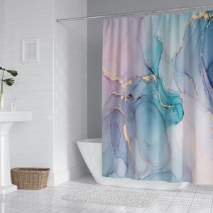 YULUOSHA Duschvorhang Rosa lila blauer Marmor Abstrakt wasserdicht Duschvorhang Shower Curtain 200 x 200 cm MIT 12 HAKEN
