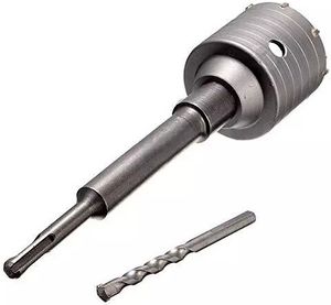 Bohrkrone Dosenbohrer SDS Plus 95 mm Durchmesser komplett für Bohrhammer SDS Plus 120 mm