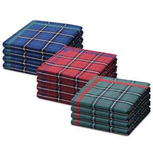 JEMIDI Taschentücher aus Baumwolle - 12x Stofftaschentücher im Set - Taschentuch aus Stoff für Damen Herren Kinder - wiederverwendbar - versch. Farben
