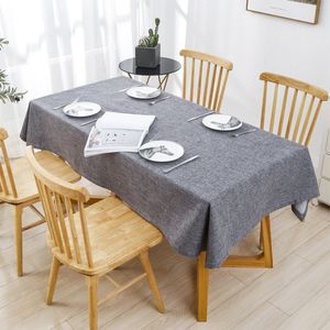 Baumwoll-Leinen-Tischdecke Rechteckige Tischdecke Abdeckung Dekoration,Farbe: Dunkelgrau,Größe:140x180cm
