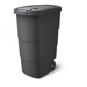 Wheeler Müllbehälter mit Rädern und Deckel Mülltonne Müllgroßbehälter Großmülltonne Universaltonne Kunststoff Anthrazit 110L