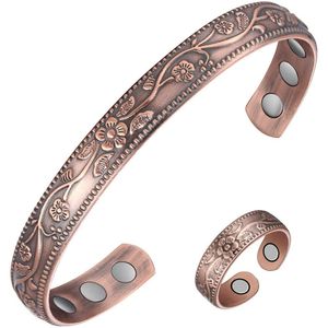 Armband，Magnetisches Kupfer-Armband für Arthritis, Männer und Frauen, Armreif mit starken Magneten (2-tlg)