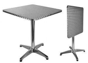 Bistro - Tisch aus Aluminium rechteckig, Maße ca. 60 x 60 x 70 cm