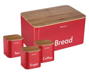 Kinghoff Brotkasten aus Stahl + 3 Behälter 8869