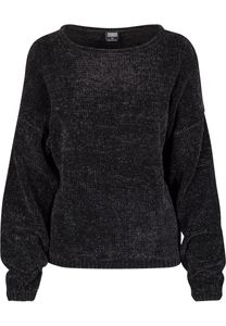 Urban Classics Damen Pullover Ladies Oversize Chenille Sweater Black-5XL