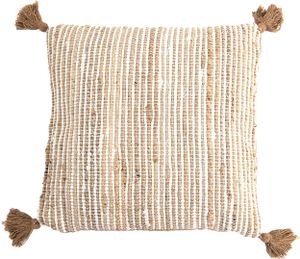 Clayre & Eef Dekokissen 45x45 cm Beige Braun Baumwolle Quadrat