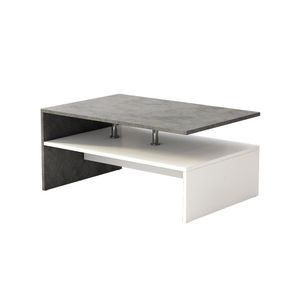 Oskar Store Couchtisch Mike, 90 x 42 cm, Beton/Weiß