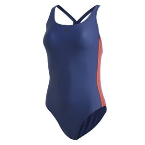 adidas Badeanzug Damen aus recycelten Nylon im 3 Streifen Design, Farbe:Blau, Größe:44