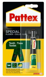 Pattex Textilkleber Spezialkleber Wasch- Bügelbeständigkeit Haftfestigkeit 20 g