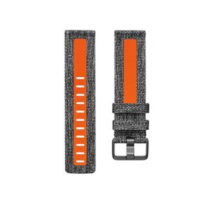 fitbit - Ersatz-/Wechselarmband - Versa 2 - Woven Band - Charcoal-Orange - Small - FB171WBGYTAS