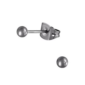 1 Paar Ohrringe Titan Ohrstecker mit Kugel 3mm
