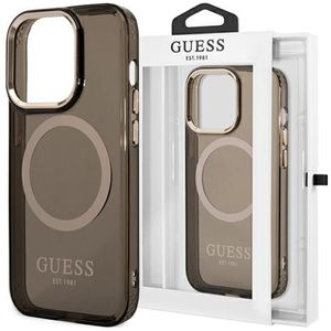 Guess Hardcase schwarz gold Outline Translucent MagSafe kompatibel für iPhone 13 Pro Max 6,7"