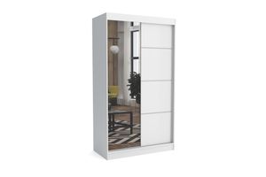 Moderner Kleiderschrank mit Schiebetüren BRENDI 120 cm (WEISS)