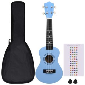 vidaXL Zestaw ukulele sopranowego z pokrowcem dla dzieci Baby Blue 21"