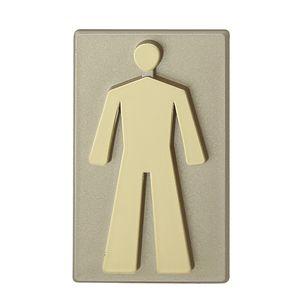 DOMINO WC Schild Selbstklebend 8,5 cm x 4,7 cm | Toilettenschilder Herren WC | Türschild Gäste | Idealer WC Aufkleber | Toiletten Schild | WC-Schilder für Büros, Restaurants | Farbe: OLIVE