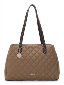 Tamaris Damen Shopper Schultertasche gesteppt bedruckter Riemen Jennifer 31943, Farbe:Beige