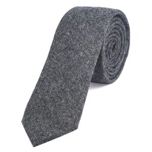 DonDon Herren Krawatte 6 cm Baumwolle schwarz-grau gepunktet