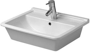 Duravit Einbauwaschtisch STARCK 3 mit Überlauf, Hahnlochbank, 560 x 460 mm, 1 Hahnloch weiß