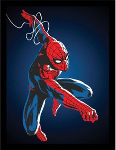 Spider-Man - Gerahmtes Poster "Web Line 2" PM10730 (40 cm x 30 cm) (Blau/Rot)