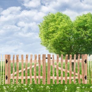 Gartentor Holz Bausatz - Breite 180 x Höhe 120 cm Lattenabstand 7-9cm - Haselnuss - aus 150 Größen wählbar