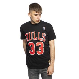 Dětské tričko T-shirt Mitchell & Ness Chicago Bulls # 33 Scottie Pippen Name & Number Tee black - L