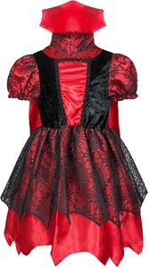 Kostüm Hexe "Willow" für Mädchen | Vampir Schwarz Rot Größe: 104