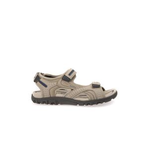 Geox modische Herren Synthetik Sandalen sand, Antishock, weiches Geox Leder Fußbett