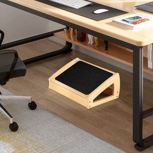 Fußstütze aus Holz für unter den Schreibtisch mit rutschfester Oberfläche,Verstellbar Ergonomische Untertisch-Fußstütze für Büro und Zuhause