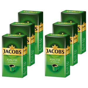 JACOBS Filterkaffee Auslese Klassisch 6 x 500 g Pulver-Kaffee gemahlen Röstkaffee