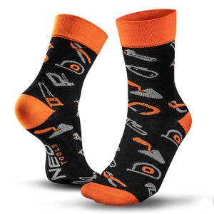 NEO TOOLS farbige Socken, lustige lange Herrensocken, Werkzeug Muster, Idee für ein Geschenk, Größe 43-47