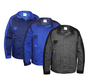format Herren Arbeitsjacke S-3XL Schutzjacke Arbeitsbekleidung Jacke Berufsjacke, Farbe:Blau, Größe:XL