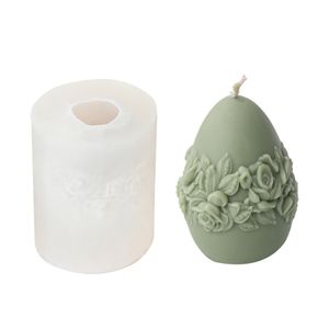 3D Ostereier Silikonform,Ostern Blume Eier Kerzenformen Seifenform Ei Silikon Backform Blume Ostereiform