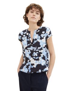 Gemusterte Kurzarm Bluse | 36