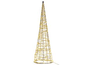 Outdoor Weihnachtsbeleuchtung LED Tannenbaum Silber Eisen 57 cm mit Stromanschluss Weihnachtsdeko für Innen Außen