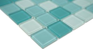 Handmuster Mosaikfliese Transluzent grün Glasmosaik Crystal grün BAD WC Küche WAND MOS62-0602_m