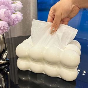 Zuckerwatte Taschentuchbox Kosmetiktücherbox Taschentuchspender Papieraufbewahrungsbox Tischdekoration (Weiß)