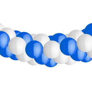 Luftballongirlande blau-weiß